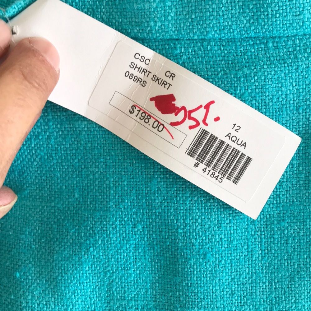 Connie Roberson Tiffany Blue Silk Skirt Sz 12 - Picture 3 of 7